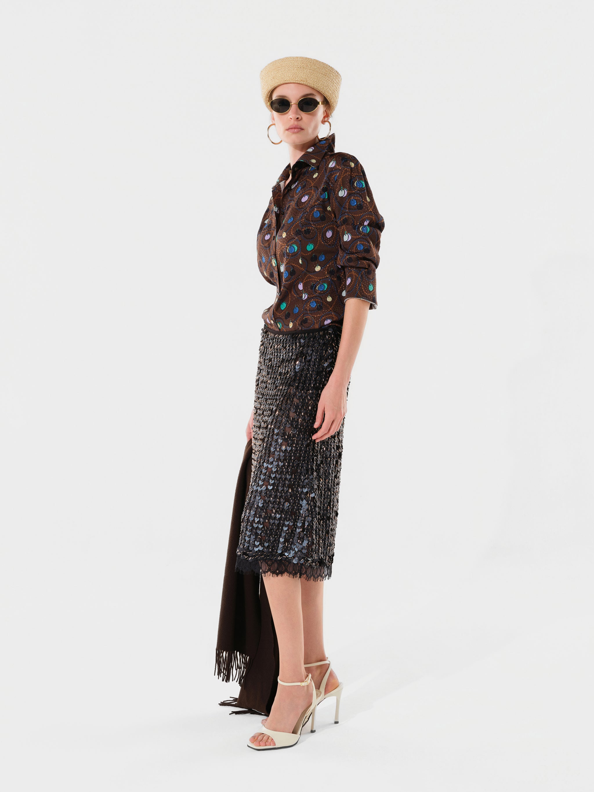 HELENE - Sequin embellished midi skirt