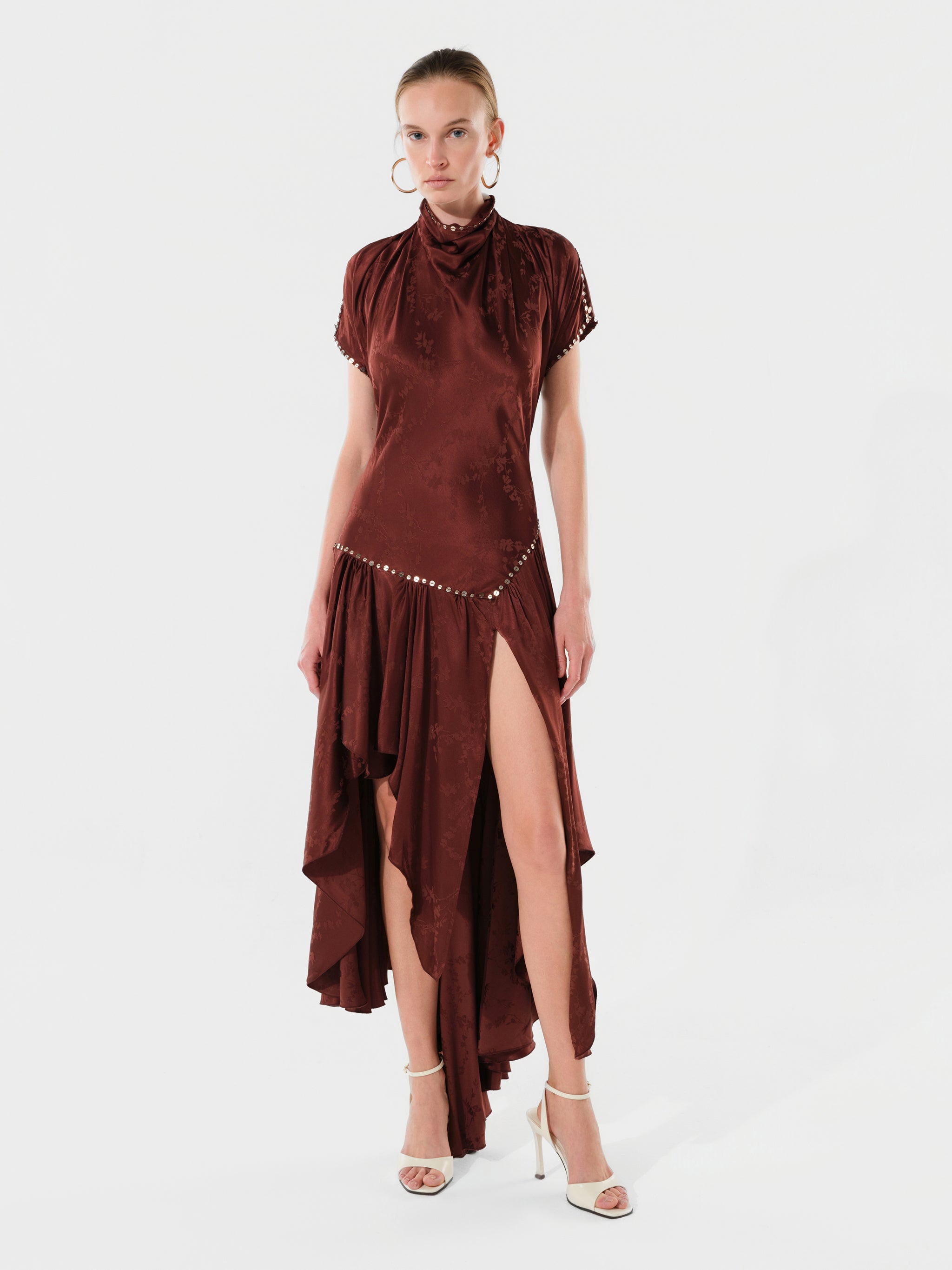 MAREN - Open-back satin asymmetric dress