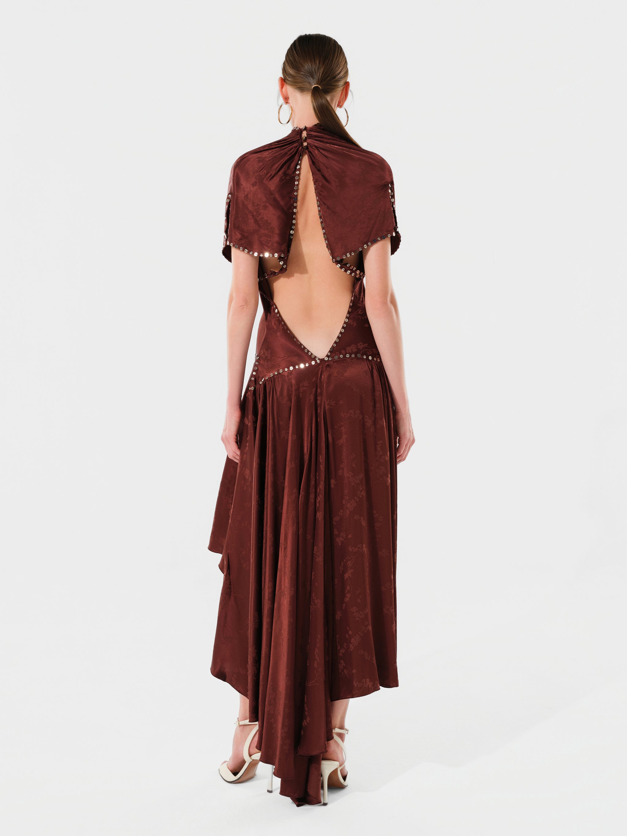 MAREN - Open-back satin asymmetric dress