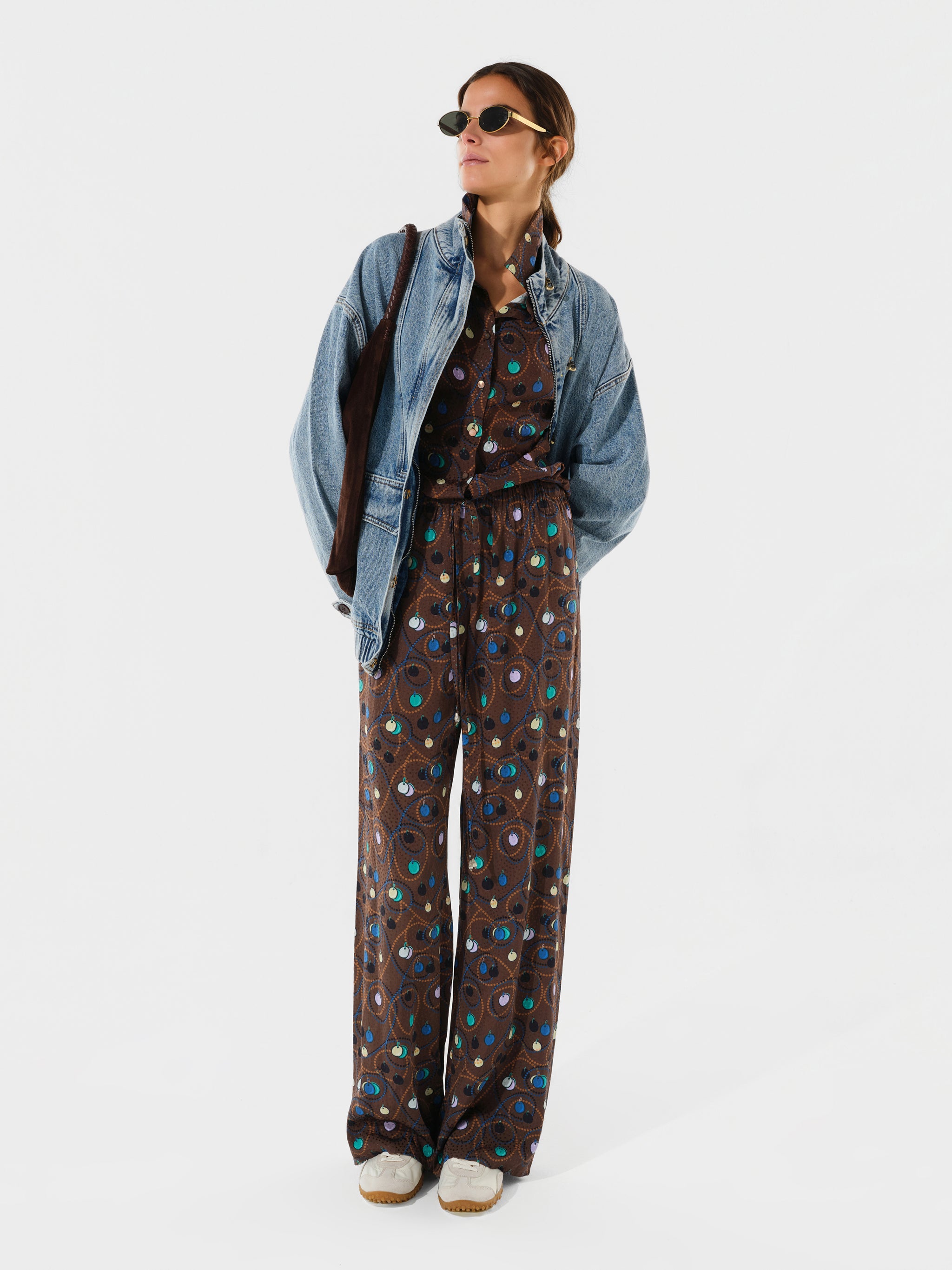 MANOCE - Printed wide-leg pant