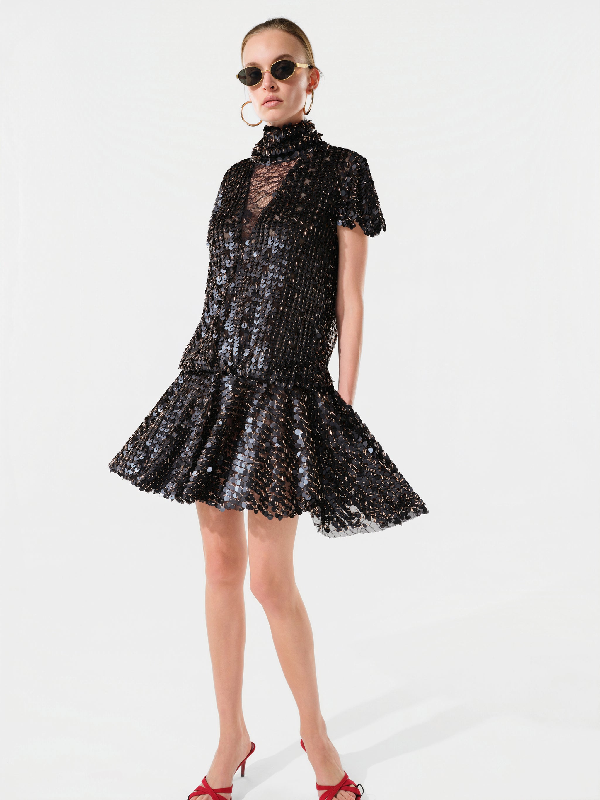 FRYN - All-over sequin embellished dress