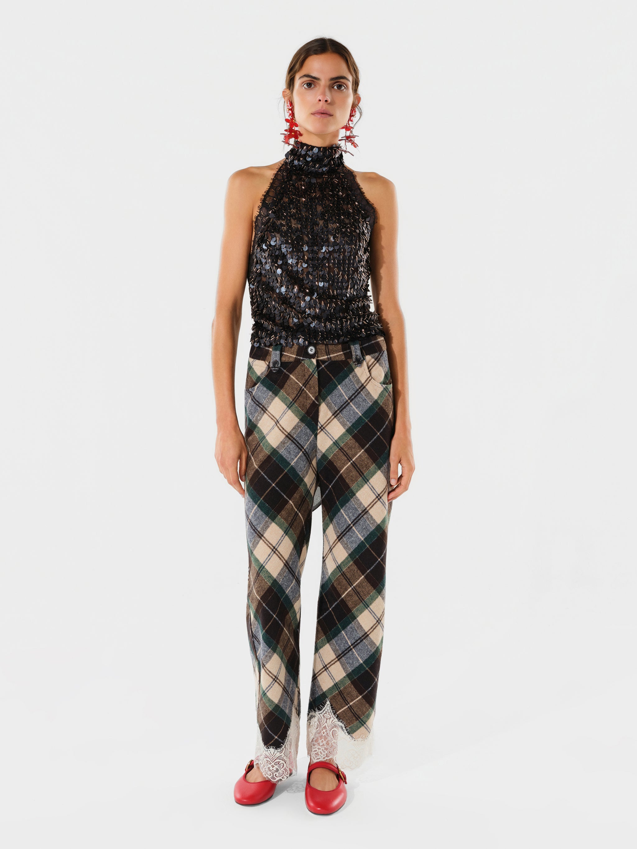 DARCY - Sequin embellished lace top