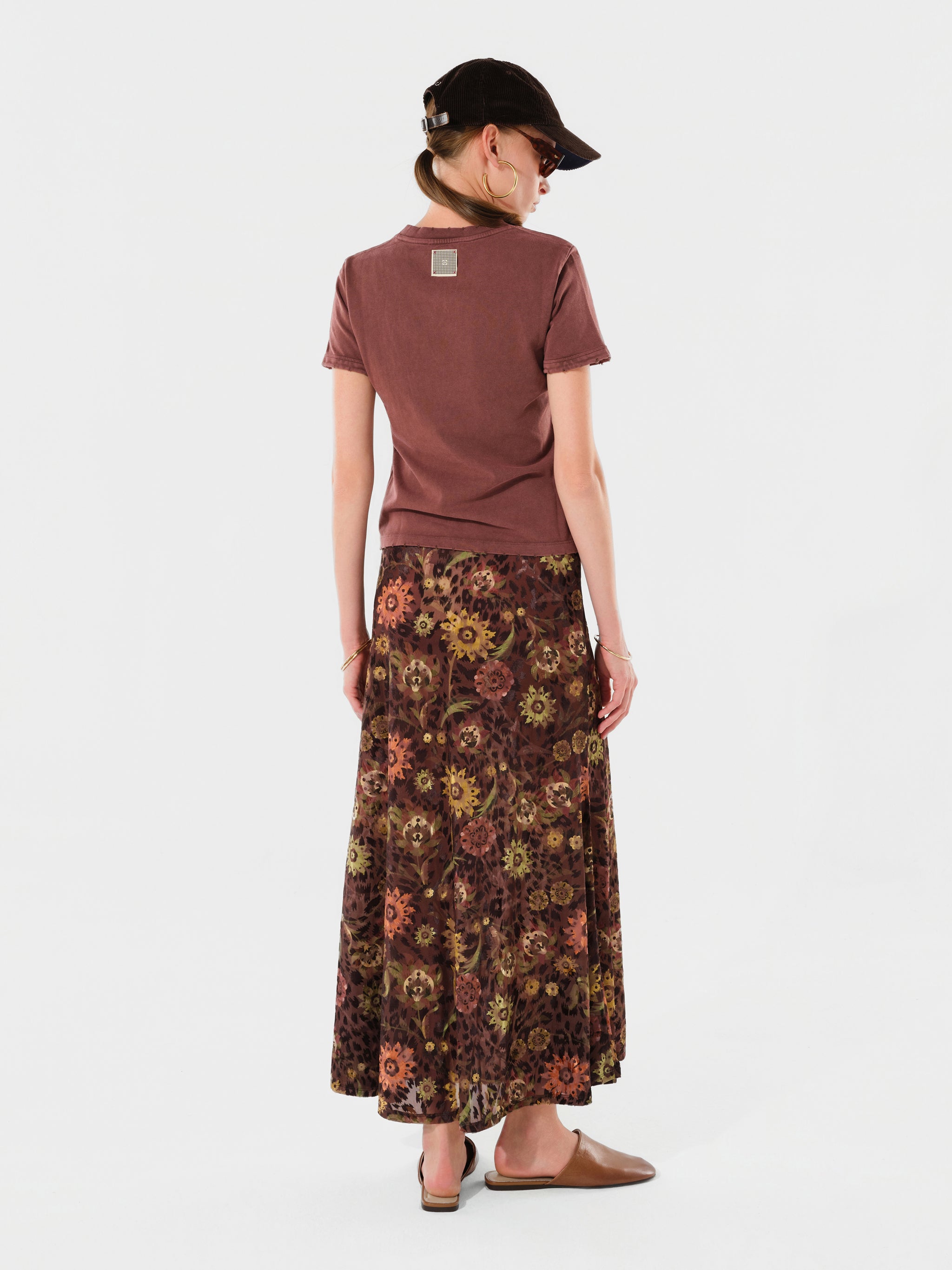 SINY - Floral printed midi skirt