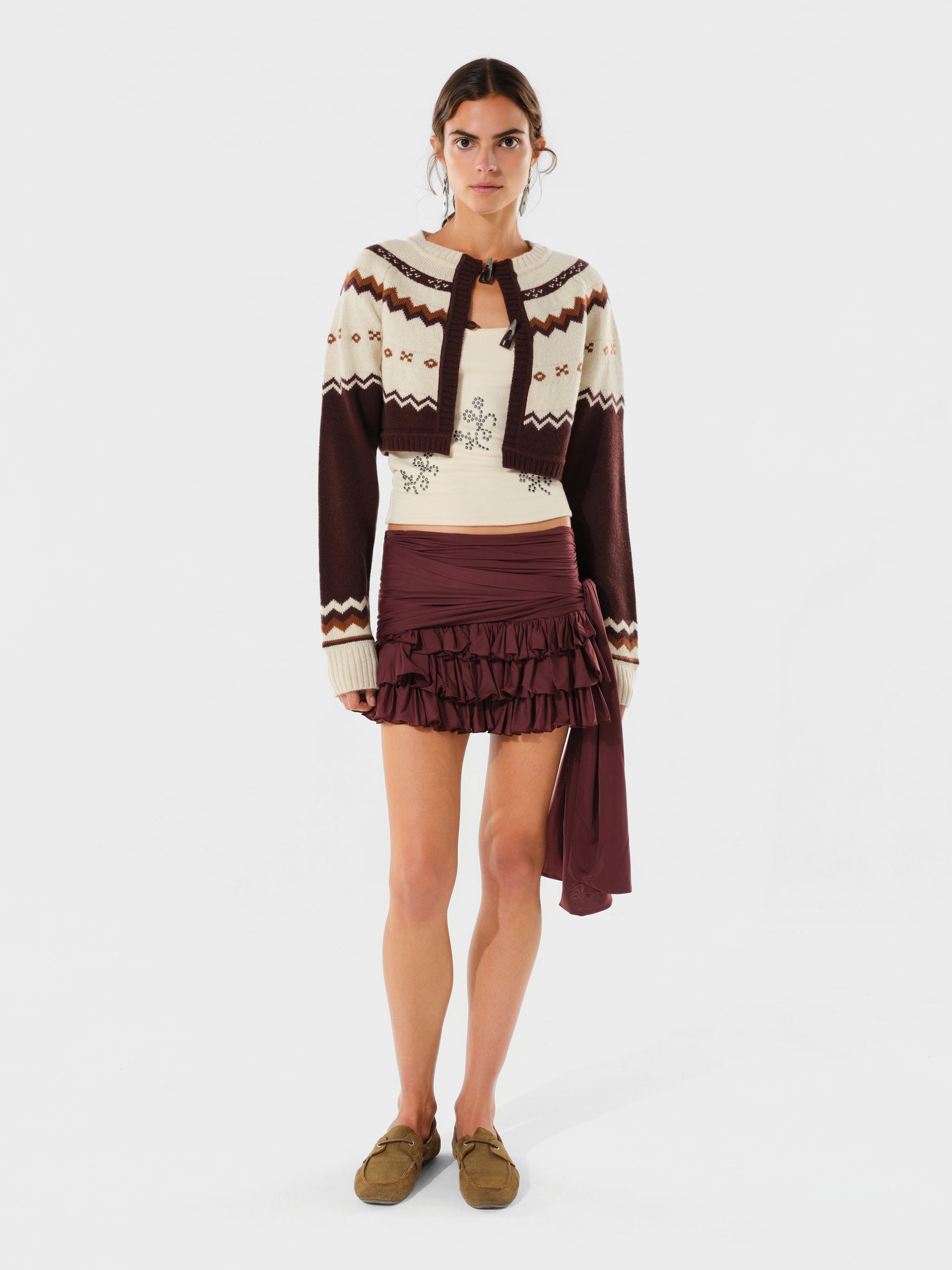 ODESSA - Nordic patterned button cardigan