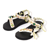 CASSIE - Trekky gem - embellished lace trimmed sandals