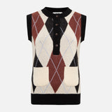 CARINA - Cashmere-wool blend semi-buttoned vest