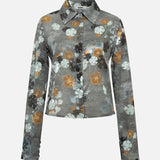 SEZANNE - Chiffon shirt with devoré detail