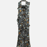 MONICA - Ruffled chiffon maxi dress with devoré detail