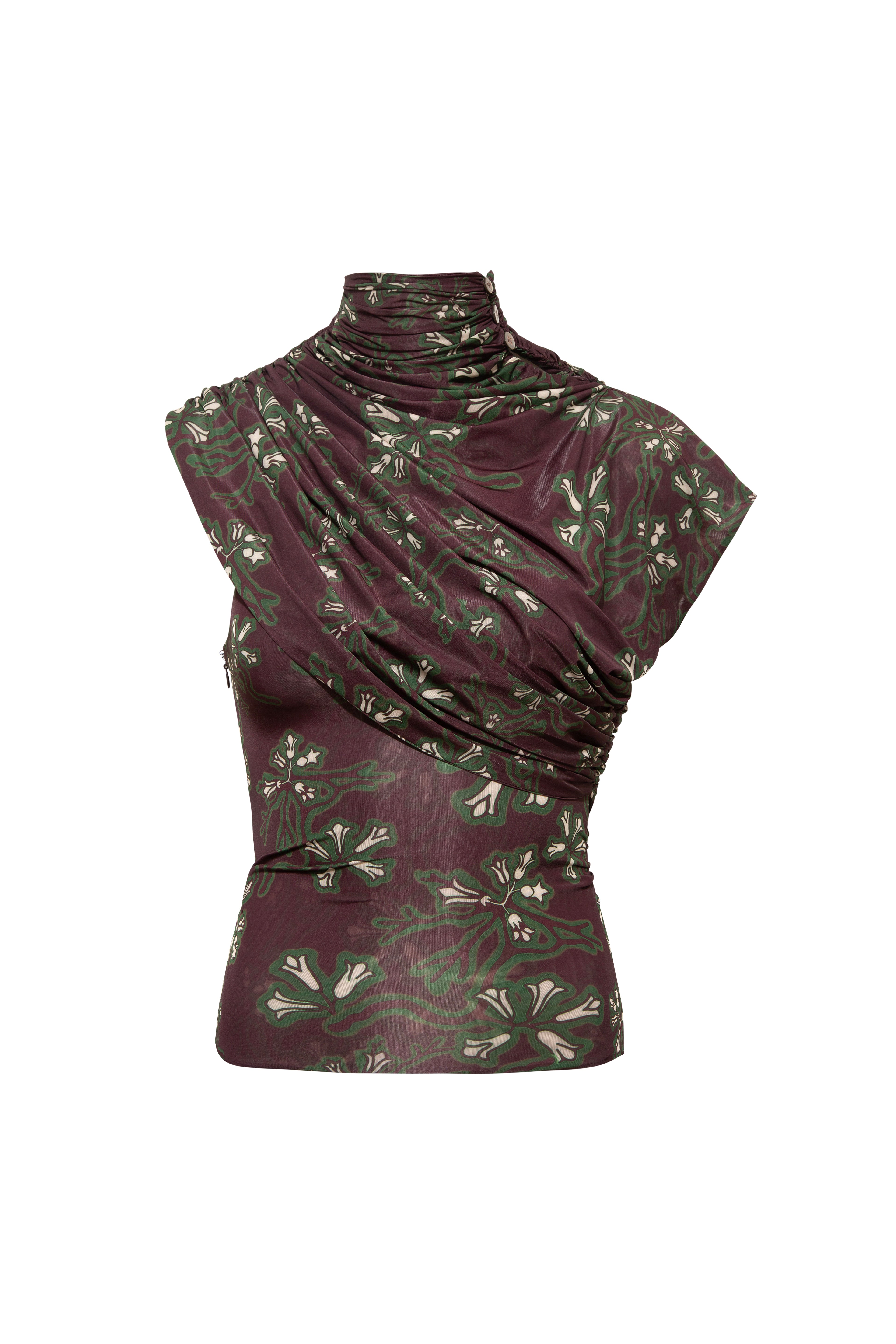 SILVY - Asymmetric printed jersey top