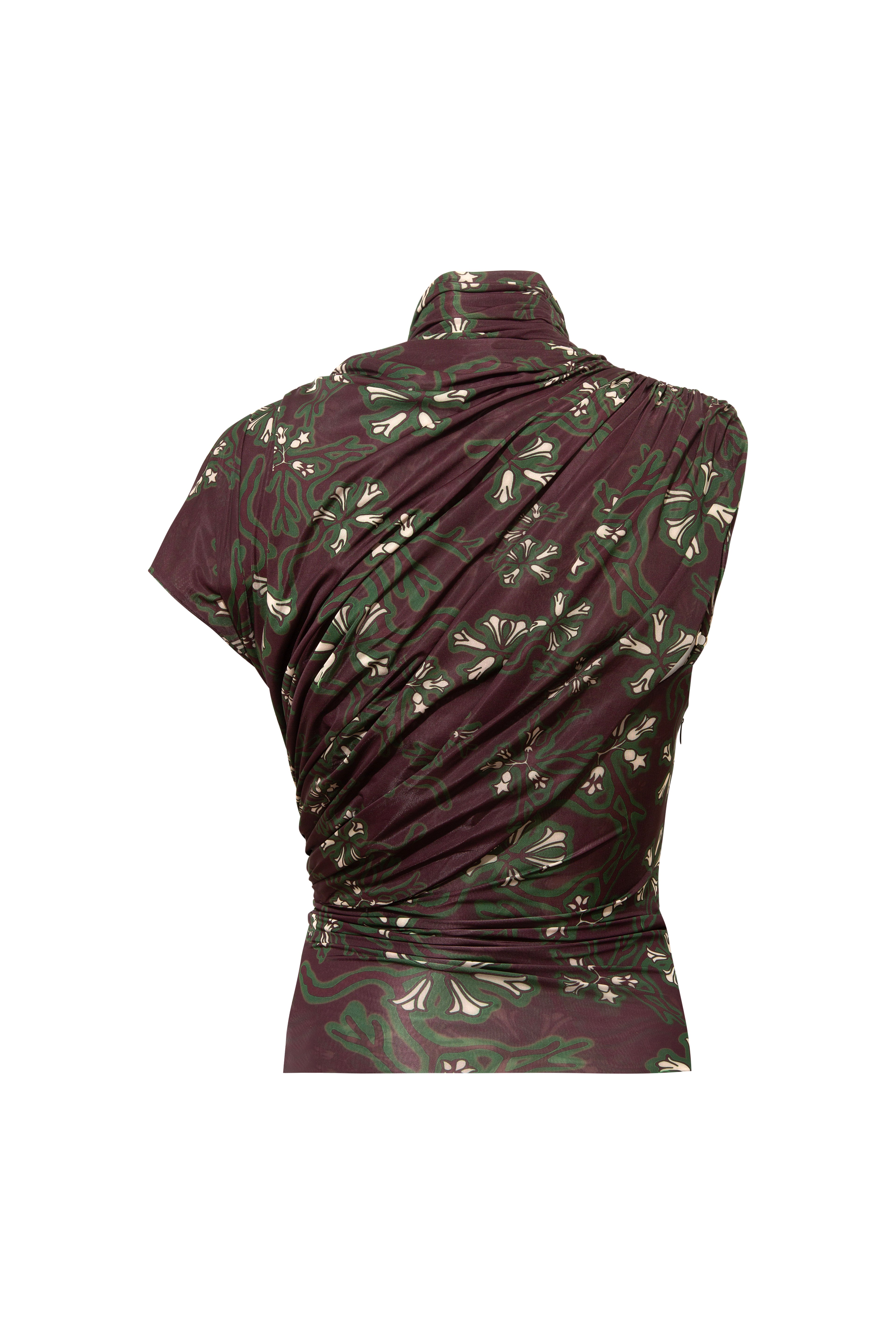 SILVY - Asymmetric printed jersey top