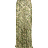 SINY - Printed sheer maxi skirt with bead details