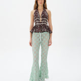 TUTU - Lace trimmed flare-leg cropped pants