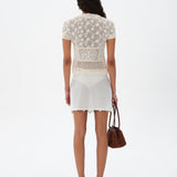 SYRINE - Button front closure lace top