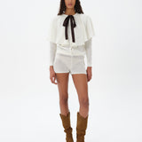 NIA - Belt detailed mini knit shorts