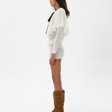NIA - Belt detailed mini knit shorts