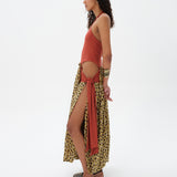 YOUSTINA - Balloon-skirt halterneck cut-out dress