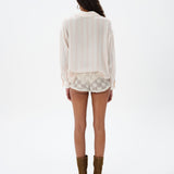 UNELICA - Button detailed lace mini shorts
