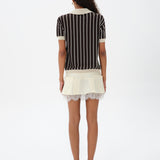 MERAIS - Striped knit polo top