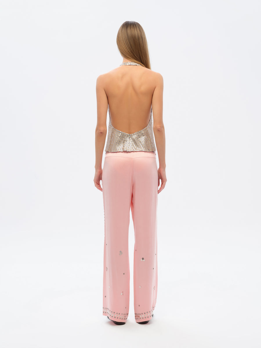 BRITY - Low-rise straight-leg embellished pants