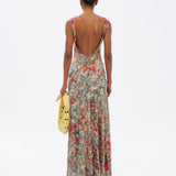 FENS - Floral-print open-back dress