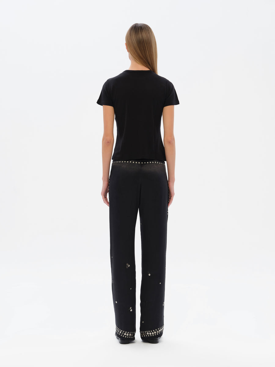 BRITY - Low-rise straight-leg embellished pants