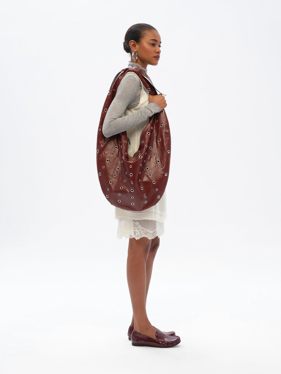 SHRIMP - Oversized hobo bag with silver studs