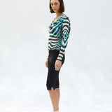 CASEY - Zebra print cape detailed top