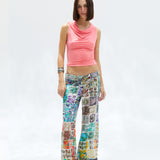 COLY - Wide-leg tie-front trousers with hem detail