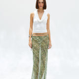 SINY - Printed sheer maxi skirt with bead details