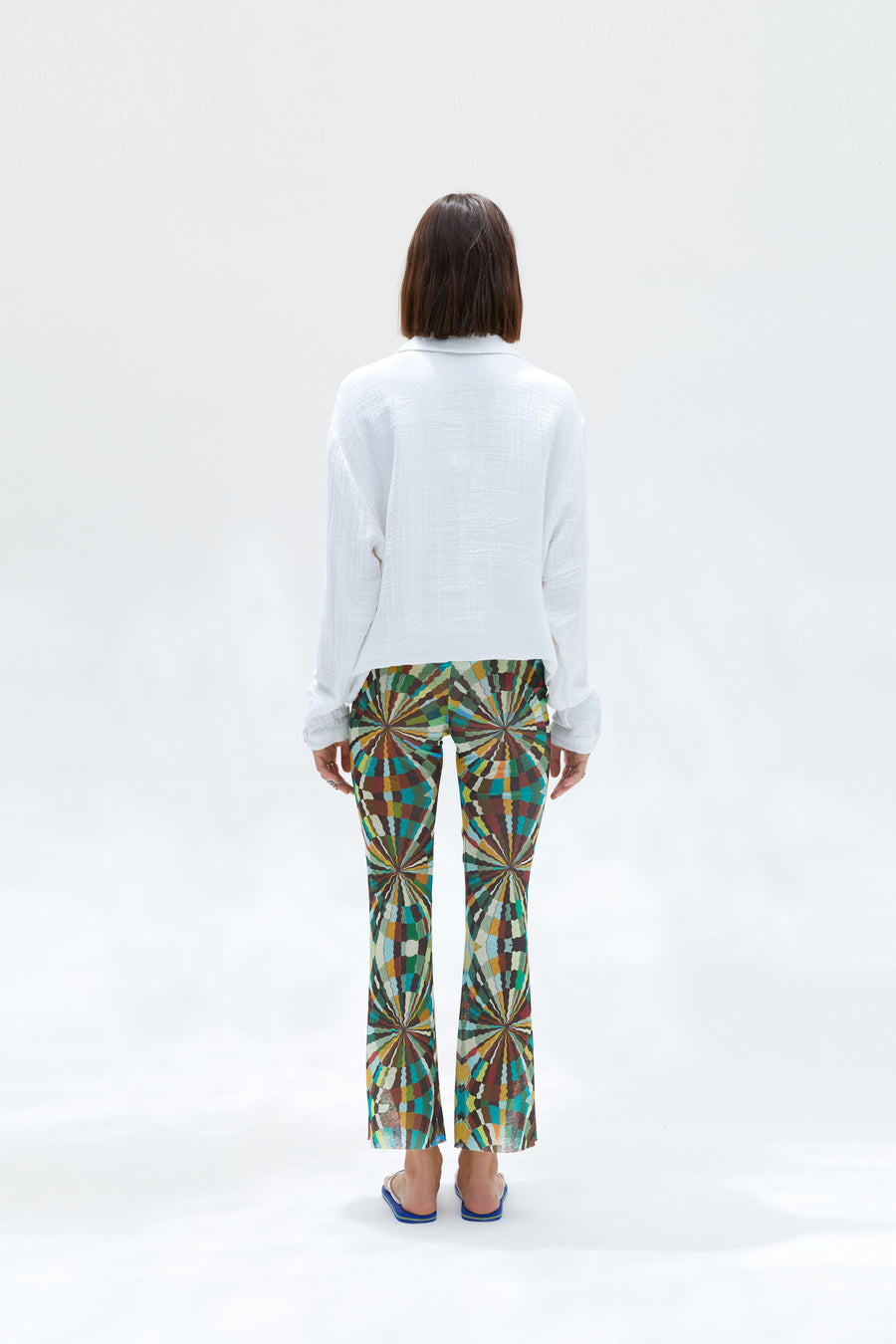 DANIA - Kaleidoscope printed cropped flare pants