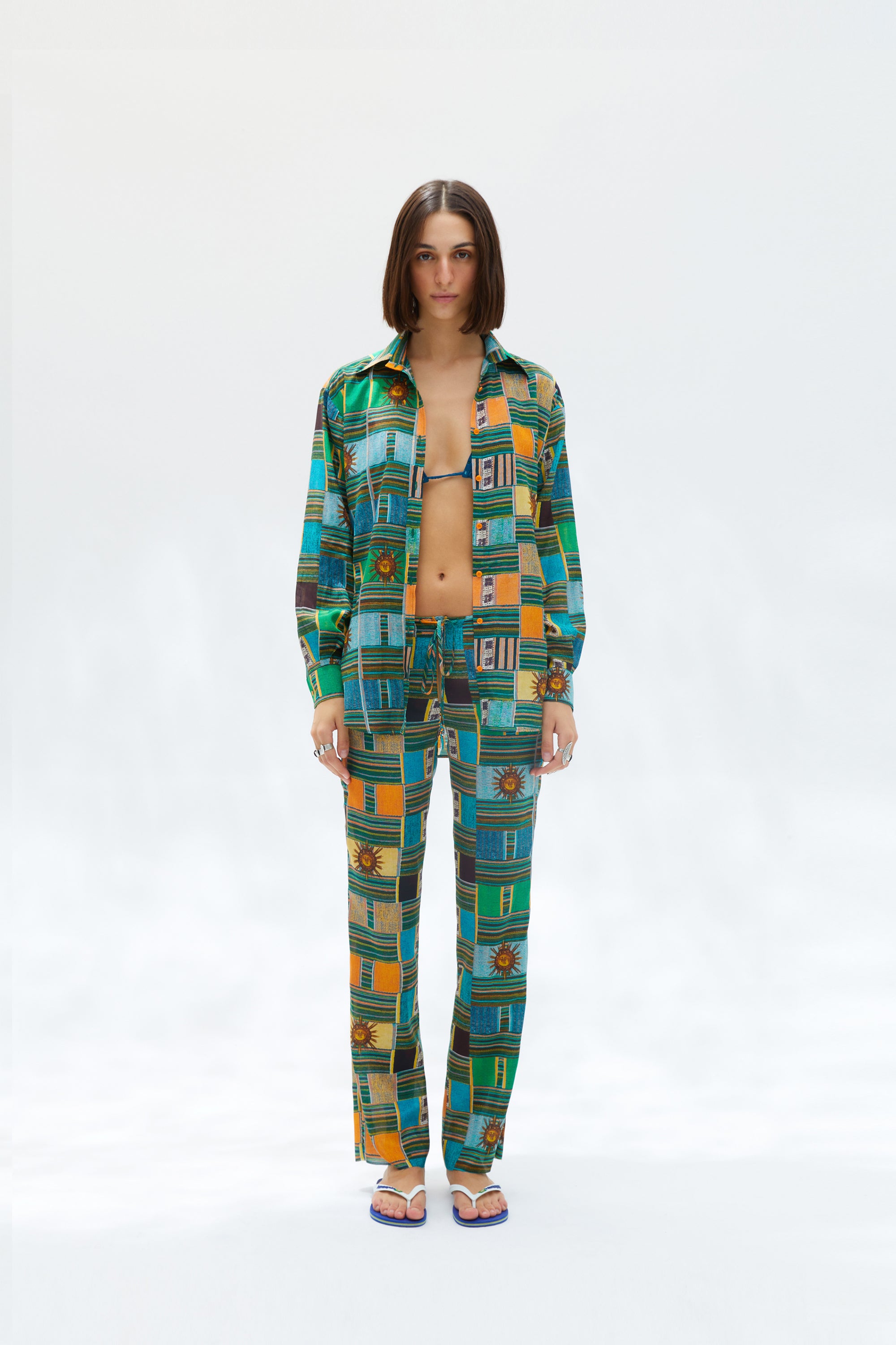 LAYN - Printed button-down shirt