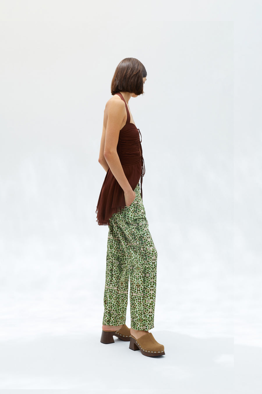 PLEA - Low-rise wide-leg printed pants