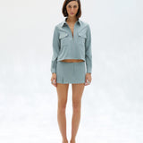 VINDA - Zip-up shirt jacket with patch pockets