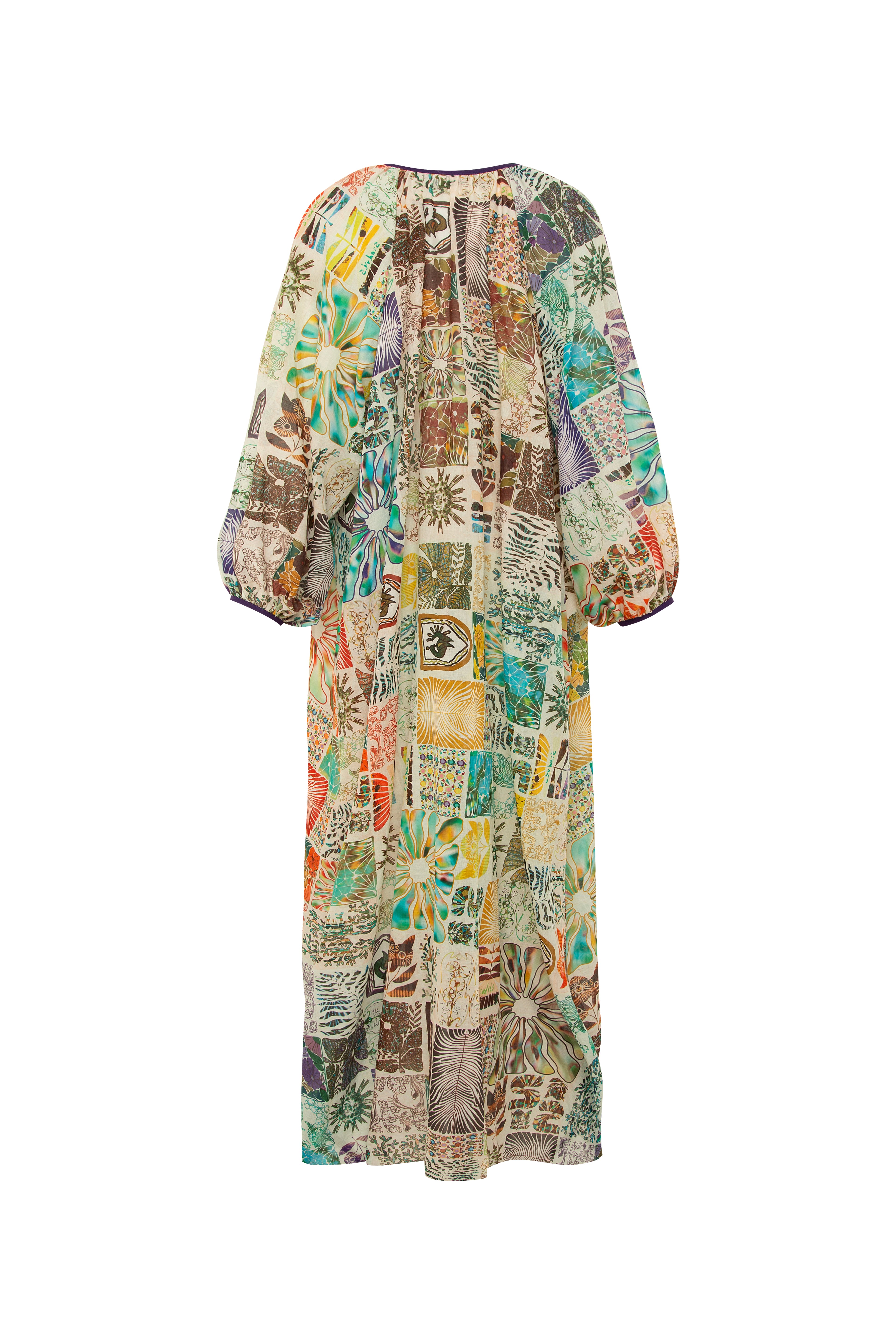 TALIA - Printed v-neck cotton voile maxi dress