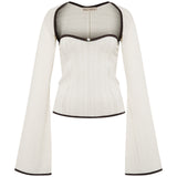 TAYZ - Openwork strapless top with flower applique and bolero