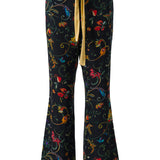 SHELA - Satin flare pants with contrast belt