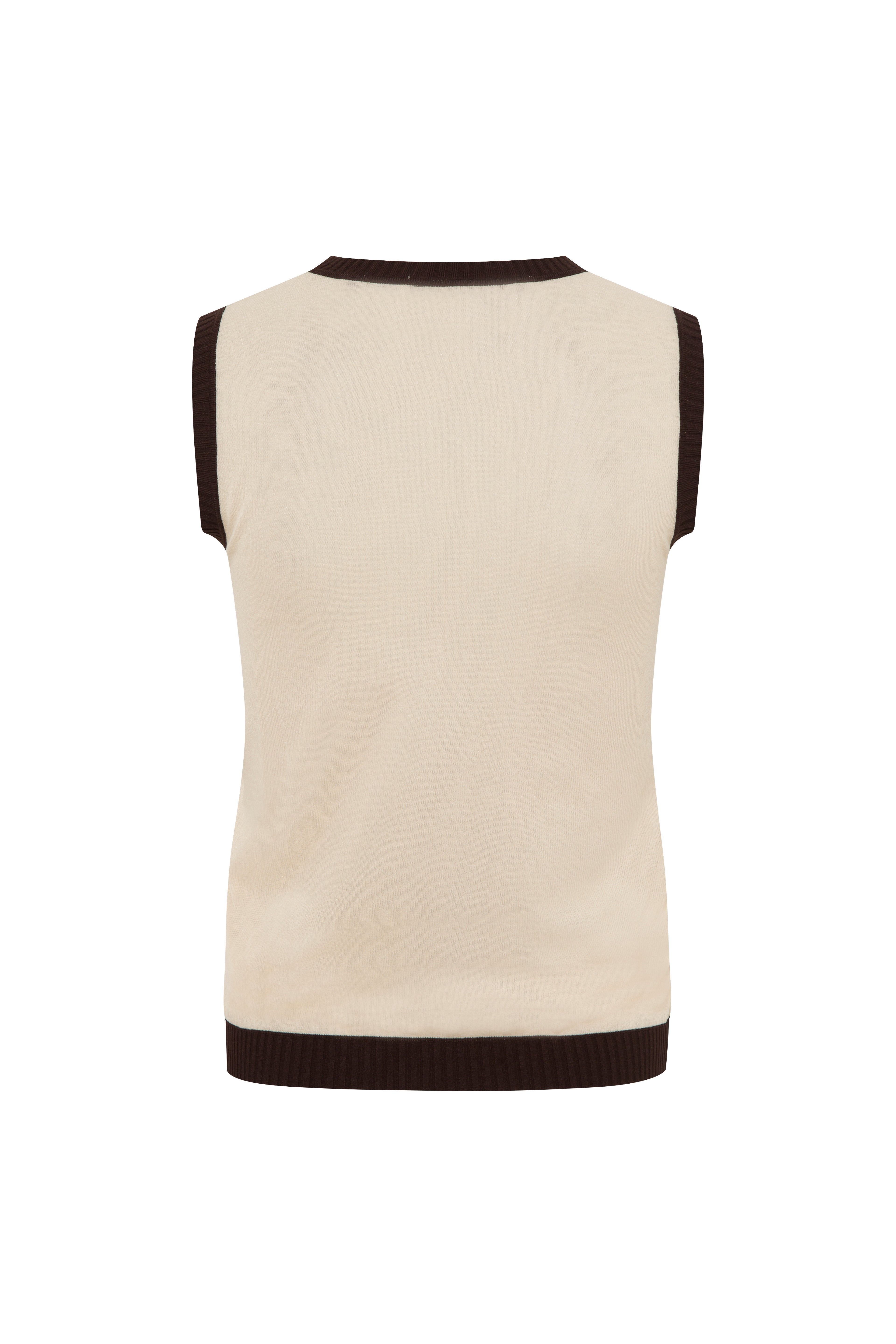 TETI - Flower applique detailed sheer knit tank top