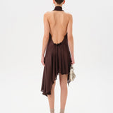 TONI - Satin halter-neck mini dress