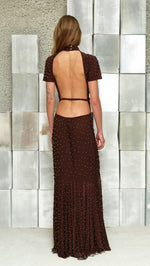 TOVI - Gold studded open-back jersey maxi dress