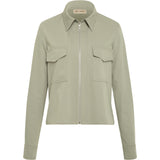 VINDA - Zip-up shirt jacket with patch pockets