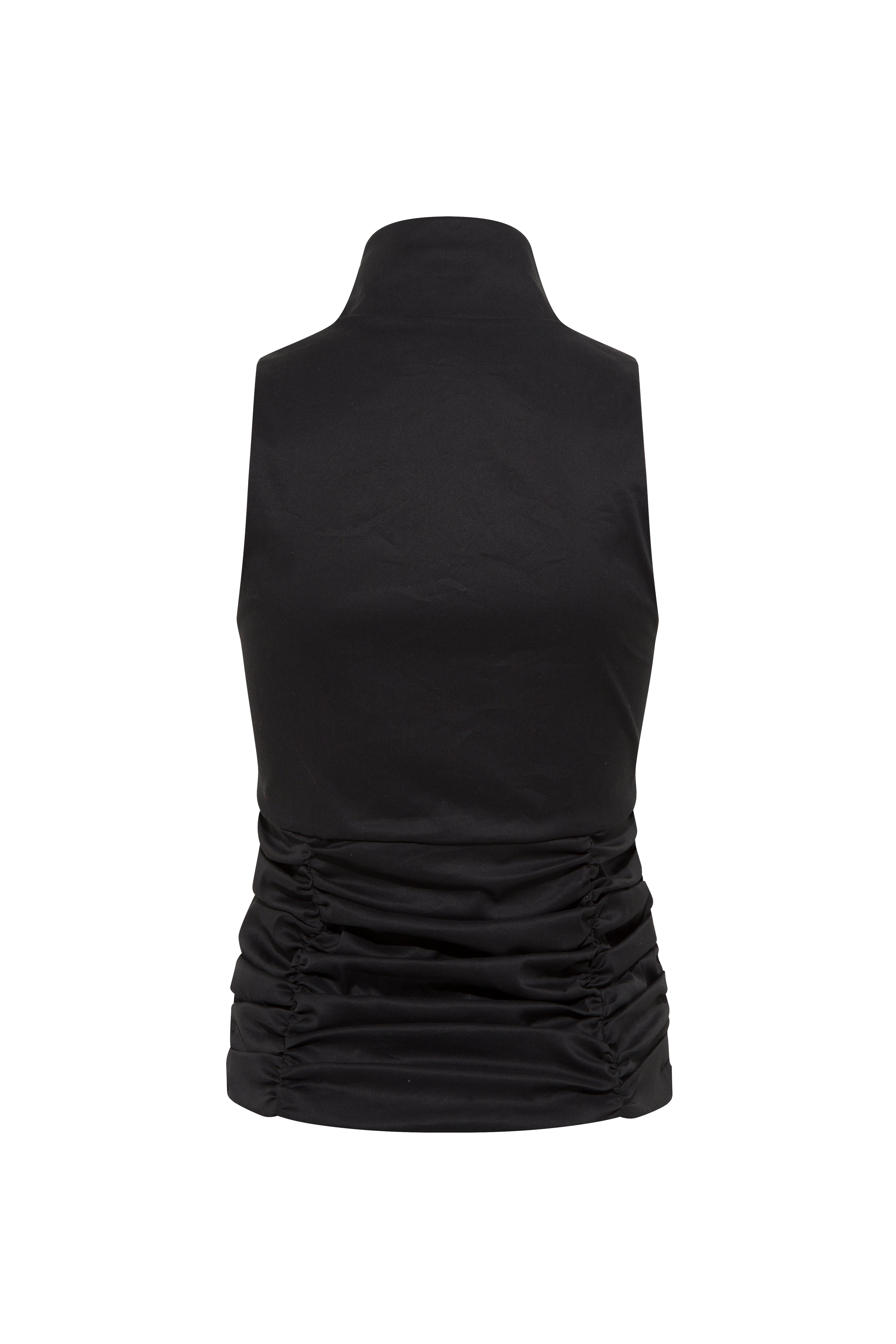 WARTZ - Zip-up sleeveless shirt with ruching details
