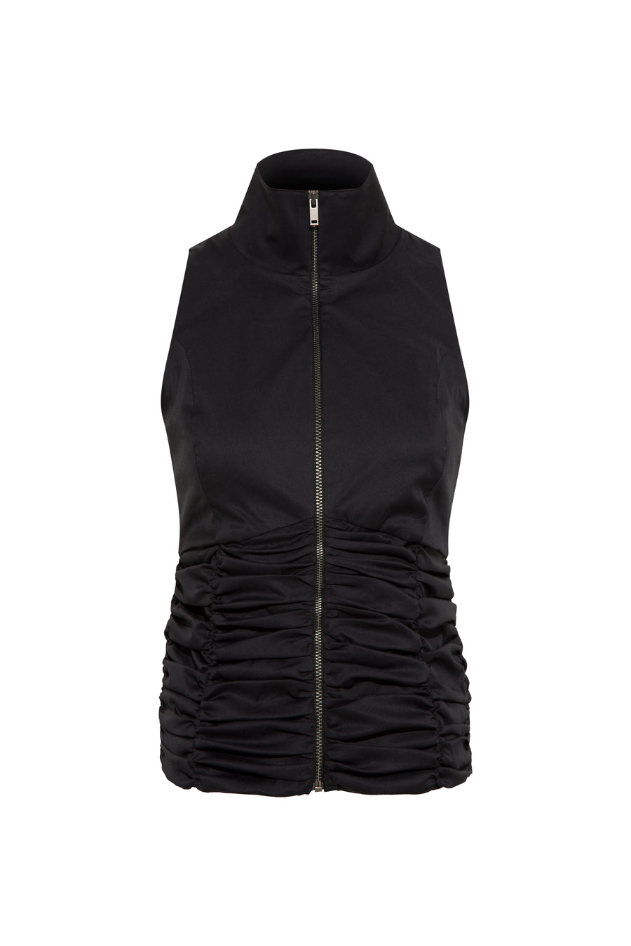 WARTZ - Zip-up sleeveless shirt with ruching details