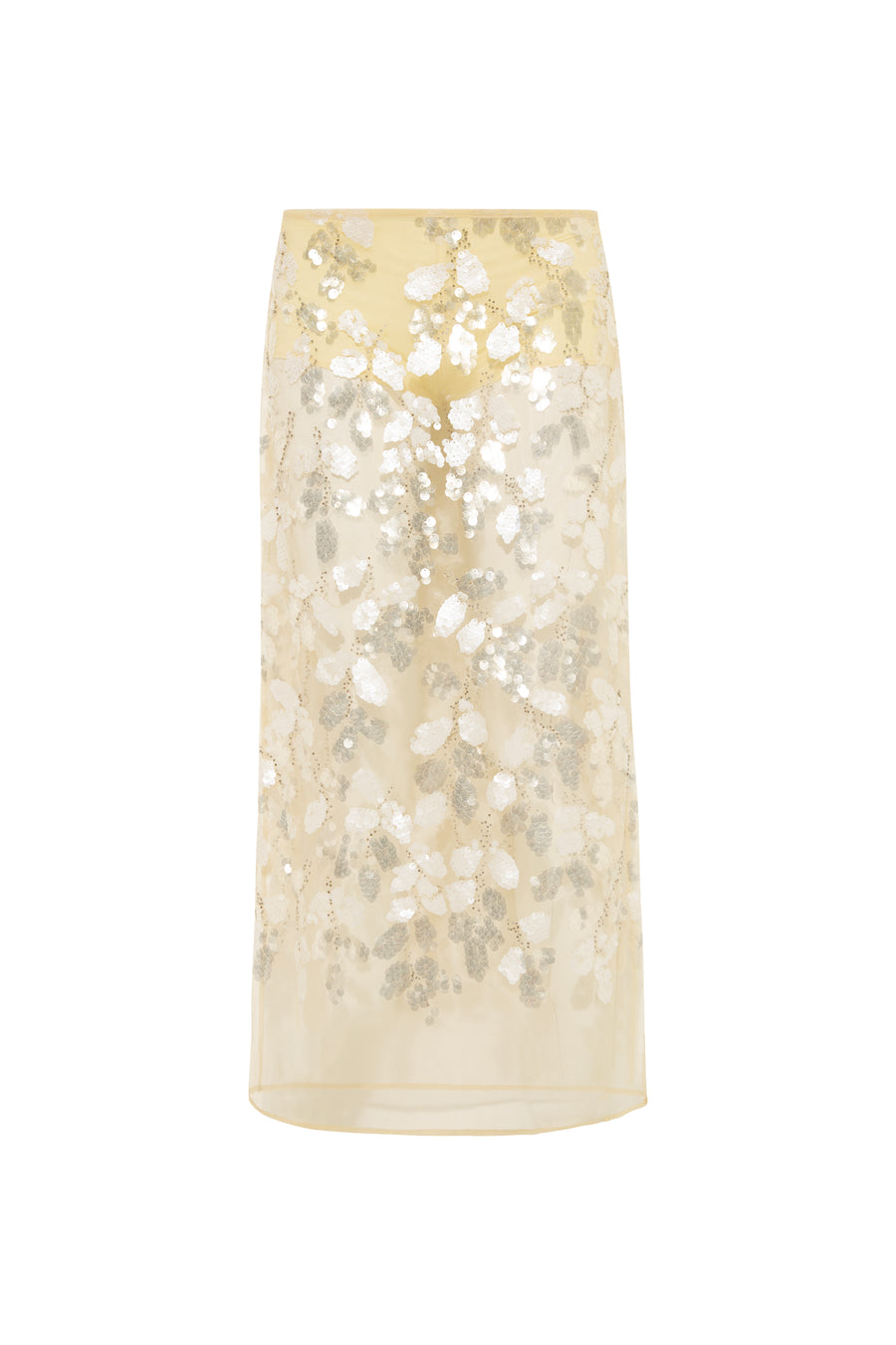 WELLS - Sequin-embellished sheer midi skirt with mini shorts