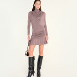 VERA - Open back jersey mini dress with ruching