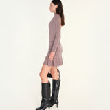 VERA - Open back jersey mini dress with ruching