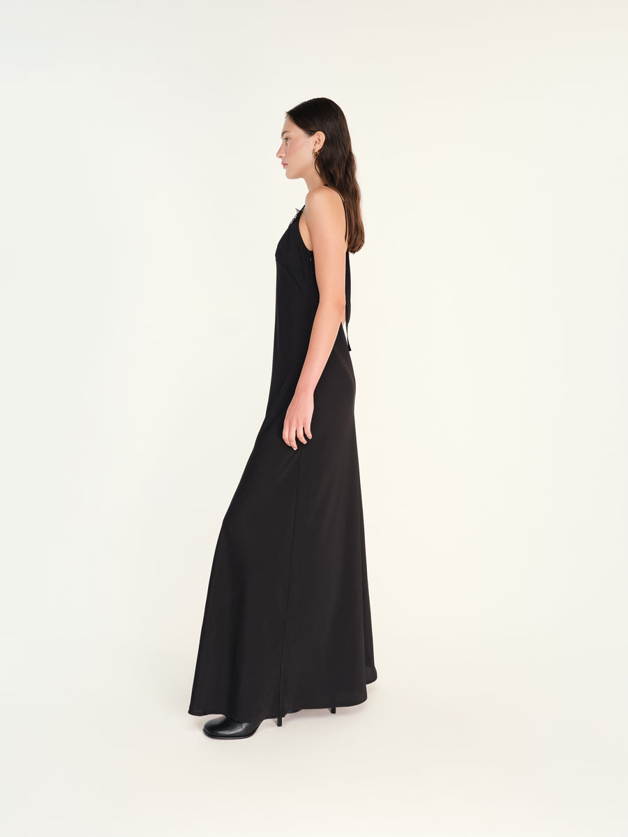 AURON - Lace detailed halterneck maxi dress