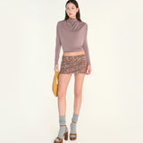 LISE - Open back long sleeved jersey top