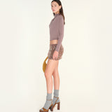 LISE - Open back long sleeved jersey top