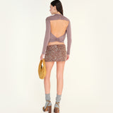 LISE - Open back long sleeved jersey top