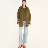 LIANA - Half-zip oversize sweater with detachable hood and scarf